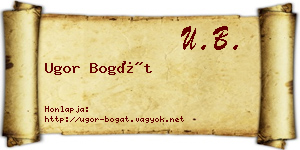 Ugor Bogát névjegykártya